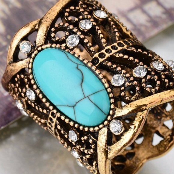 NEW-Turquoise Brooch & Scarf - Picture 3 of 4